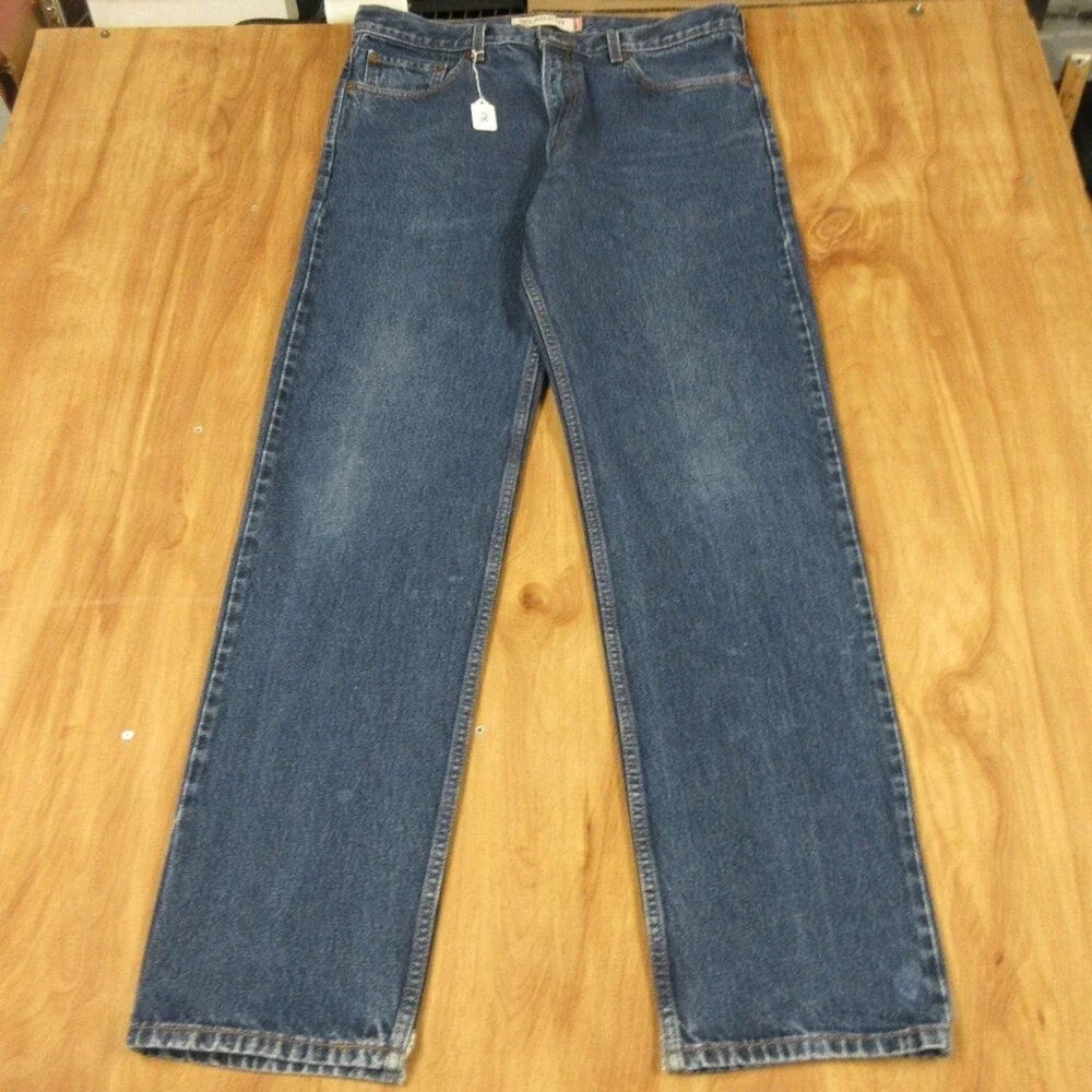 LEVI'S 550 Relaxed Fit Jeans Mens Sz 36x36 Slightly Baggy Non-Stretch Blue Denim